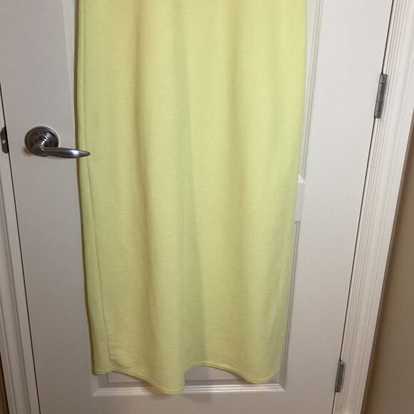 Line Two Womens Yellow Knitted Maxi Long Shift Dress Size M Short Sleeve Pull-on - Picture 2 of 9